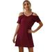 Women's Summer Sexy Off Shoulder V Neck Short Sleeve Apparel Casual Trendy Boutique Loose Dress Plain Elegant Dress