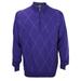 Ashworth Men's Diamond Merino Wool Half Zip Pullover Golf Sweater, Several Colors