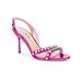 Miu Miu Women's Leather Crystal Embellished Strap Sandals Pink