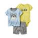 Carters Infant Boys Blue Puppy T-shirt I'm The Man 3-Piece Outfit Set