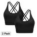 LAPA Women's Sports Bra 1-3 Pack Criss-Cross Back Padded Strappy Yoga Crop Top