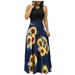 ã€–Follureã€—Women Summer Sleeveless Floral Print Sundress Casual Swing Dress Maxi Dress