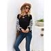 Women's V Neck T Shirt Long Sleeve Criss Cross V Neck Leopard Print Patchwork Casual Shirt Tops