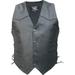 Men's 48 Size basic side laced Buffalo Leather 2 front 2 inside pockets Vest