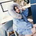 Women Warm Denim Short Coat Collar Jacket Slim Winter Hooded Outwear Coats