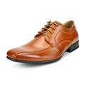 Bruno Marc Men's Dress Shoes Square Toe Lace up Oxford Shoes Casual Shoes GORDON-05 BROWN Size 8.5