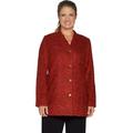 Susan Graver Womens Boucle Button Front Duster / Jacket 8 Red A297703