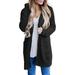 Black Friday Women's Sweaters Boho Long Sleeve Open Front Chunky Cable Knit Cardigan 20351 Black Small