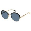 max mara women's mm ilde ii round sunglasses, blk copper gold, 57 mm