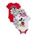 Disney Mickey Mouse Baby Boy Graphic Bodysuit, 3 Pack