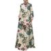 ZANZEA Womens Muslim Dress Abaya Kaftan Button Down Front Side Pockets Floral Printed Dresses