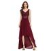 Ever-Pretty Women's A-Line High Low Chiffon Floor Length Prom Gowns 04102 Burgundy US8