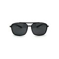 Polarized Mens Thin Plastic Rectangular Officer Racer Sunglasses Gloss Black