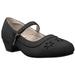 Sobeyo Girls Dress Shoes Mary Jane Ankle Strap Closed Toe Pumps Low Heels Black Nubuck Sz 3