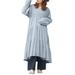 ZANZEA Women Long Sleeve V Neck Tiered A Line Flare Swing Casual Loose Patchwork Midi Dress