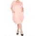 Women's Plus Casual Solid Casual Side Pockets Knit Plus Size Midi Dress