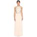 Aidan Mattox Women's Halter Full Length Crop Top Champagne Dress