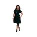 VICOODA Women Plus Size Maxi Dress Short Sleeve High Waist Knee-Length Evening Party Dresses with Belt