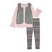 Wonder Nation Girls Faux Fur Vest, Bell Sleeve Top and Leggings Outfit Set, 3-Piece, Sizes 4-18 & Plus