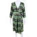 Plenty By Tracy Reese Womens Half Sleeve Printed Wrap Dress Green Size Large