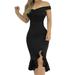 Womens Sexy Off Shoulder Bodycon Dress Summer Cocktail Slim Fit Party Ruffle Dresses