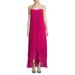 Laundry By Shelli Segal Strapless Pleated Hi-low Chiffon Gown, Very Berry, 0