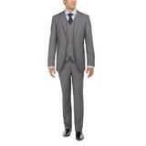 LN LUCIANO NATAZZI Men's Tweed Vested Suit Set Two Button Modern Fit Three Piece Gray