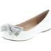 De Blossom Girl GIGI-1X Shimmer Bow Casual Slip On Prom Party Dress Ballet Flat Shoes