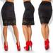 Women Formal Stretch High Waist Short Bodycon Mini Lace Skirt Pencil Dress