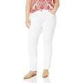 Cover Girl Women's Tall Plus Size mid Rise Classic 5 Pocket Skinny Jeans, White Denim 14W