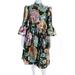 Runway Marc Jacobs Womens Brocade Dress with Flared Sleeve Multicolor Size 2