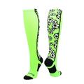 Crazy Soccer Socks with Soccer Balls over the calf (Neon Green/Black, Large) - Neon Green/Black,Large