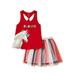 GirlsÂ Patriotic 4thÂ of JulyÂ Tank Top and Skirt, 2-Piece Outfit Set, Sizes 4-21