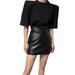 Binpure Female Skirt Solid Color High Waist Package Hip Skirt Leather Dress for Women