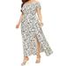 Colisha Summer Beach Dress for Women Elegant Cocktail Maxi Dress Floral Boho Long Dress Plus Size Side Split Off Shoulder Sundress