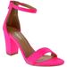 Top Moda Women's HAnnah-1 Ankle Strap High Heel Sandal, Neon Pink (6.5, Neon Pink)