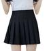 Tuscom Girls Women High Waisted Plain Pleated Skirt Skater Tennis School Uniforms A-line Mini Skirt Lining Shorts