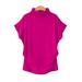 Women's Plus Size Turtleneck Top Batwing Sleeve Short Sleeve T-shirt