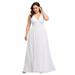 Ever-Pretty Womens A-Line Plus Size Sun Dresses for Women 90162 White US18