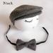 Newborn Baby Boys Infant Peaked Beanie Cap Hat + Bow Tie Photography Props Set