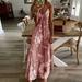 Long Dress for Women V-Neck Sleeveless Condole Belt Dress with Floral-Print Patterns Simplicity