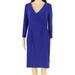 Lauren By Ralph Lauren Womens Dress Indigo Sheath Surplice 6