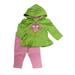Kids Headquarters Infant Girl Set Green Bird Hoddie Sweatshirt Pink Leggings