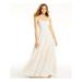 SAY YES TO THE DRESS Womens Ivory Sequined Patterned Spaghetti Strap V Neck Full-Length Fit + Flare Prom Dress Size 0