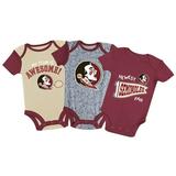 Newborn & Infant Russell Athletic Garnet/Gold/Gray Florida State Seminoles 3-Pack Team Bodysuit Set