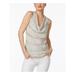 INC $69 Womens New 1256 Beige Silver Sequined Knitted Sleeveless Sweater L B+B