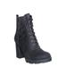 Pilate09 by 2, Block Heel Combat Bootie - Lug Sole Lace Up Goth Victorian Ankle Boots