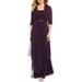 R&M Richards Womens Sequin Lace Long Jacket Dress - Mother of The Bride Dress (Eggplant, 6)