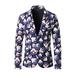 UKAP Men's Christmas Print Blazer Funny Snowman Notch Lapel Suit Novelty Xmas Regular Fit Jacket with Pockets