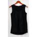 Edge by Jen Rade Top S Sleeveless Knit Tank w/ Faux Leather Detail Black A272486